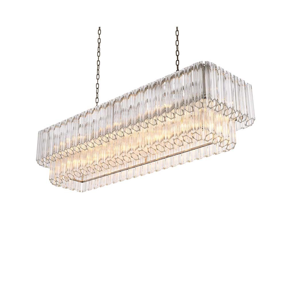 Eichholtz Vittoria Rectangular Chandelier - Nickel